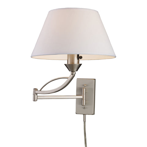 Elysburg 1-Light Swingarm Sconce in Satin Nickel