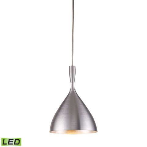 Spun Aluminum 1-Light Pendant in Aluminum - LED Offering Up To 800 Lumens (60 Watt Equivalent) With
