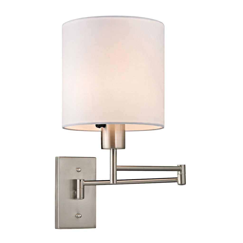 Carson Collection 1 light swingarm WALL SCONCE in Brushed Nickel