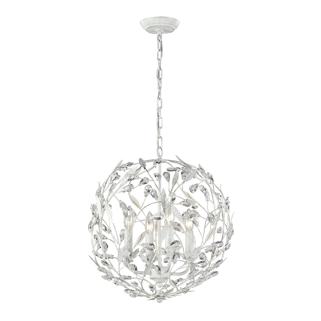 Circeo Collection 4 light pendant in Antique White
