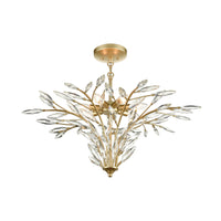 Flora Grace 7-Light Chandelier in Champagne Gold with Clear Crystal