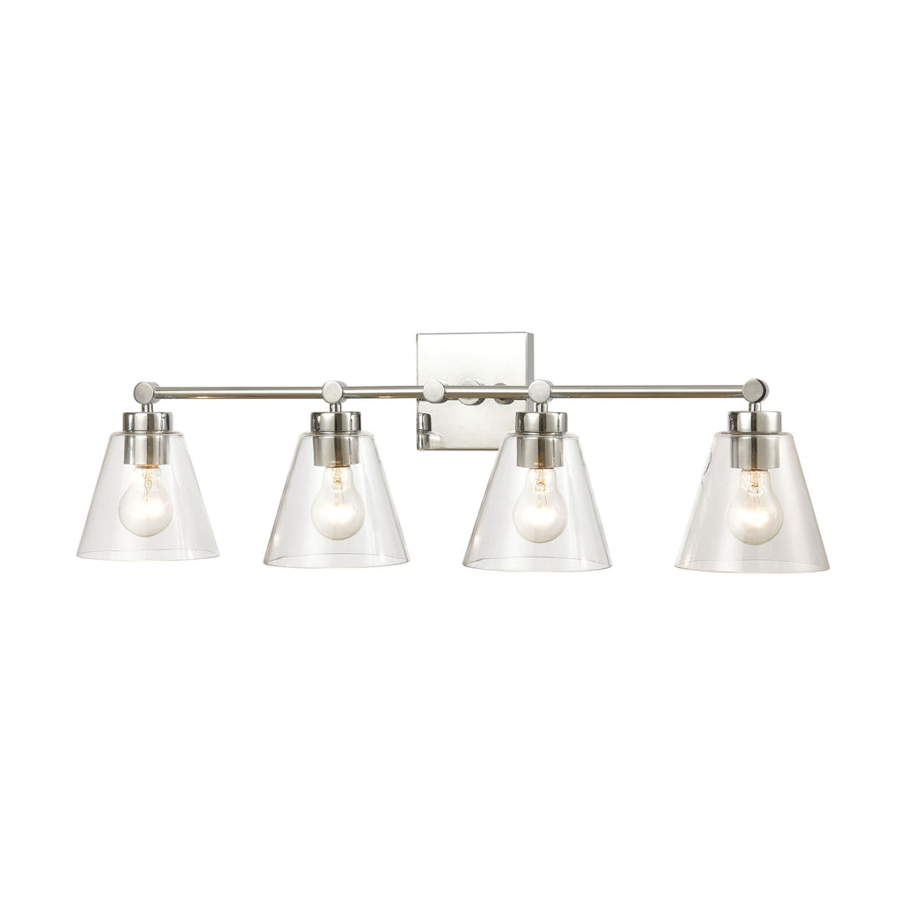 East Point 4-Light Vanity Light in Polished Chrome with Clear Glass