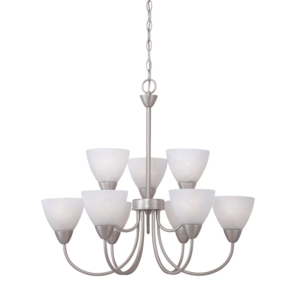 Tia 9-Light Chandelier in Matte Nickel                                                               