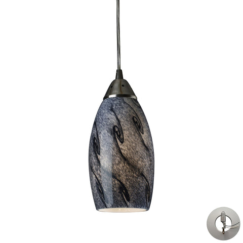 Galaxy 1 Light Pendant in Smoke and Satin Nickel - Includes Adapter Kit