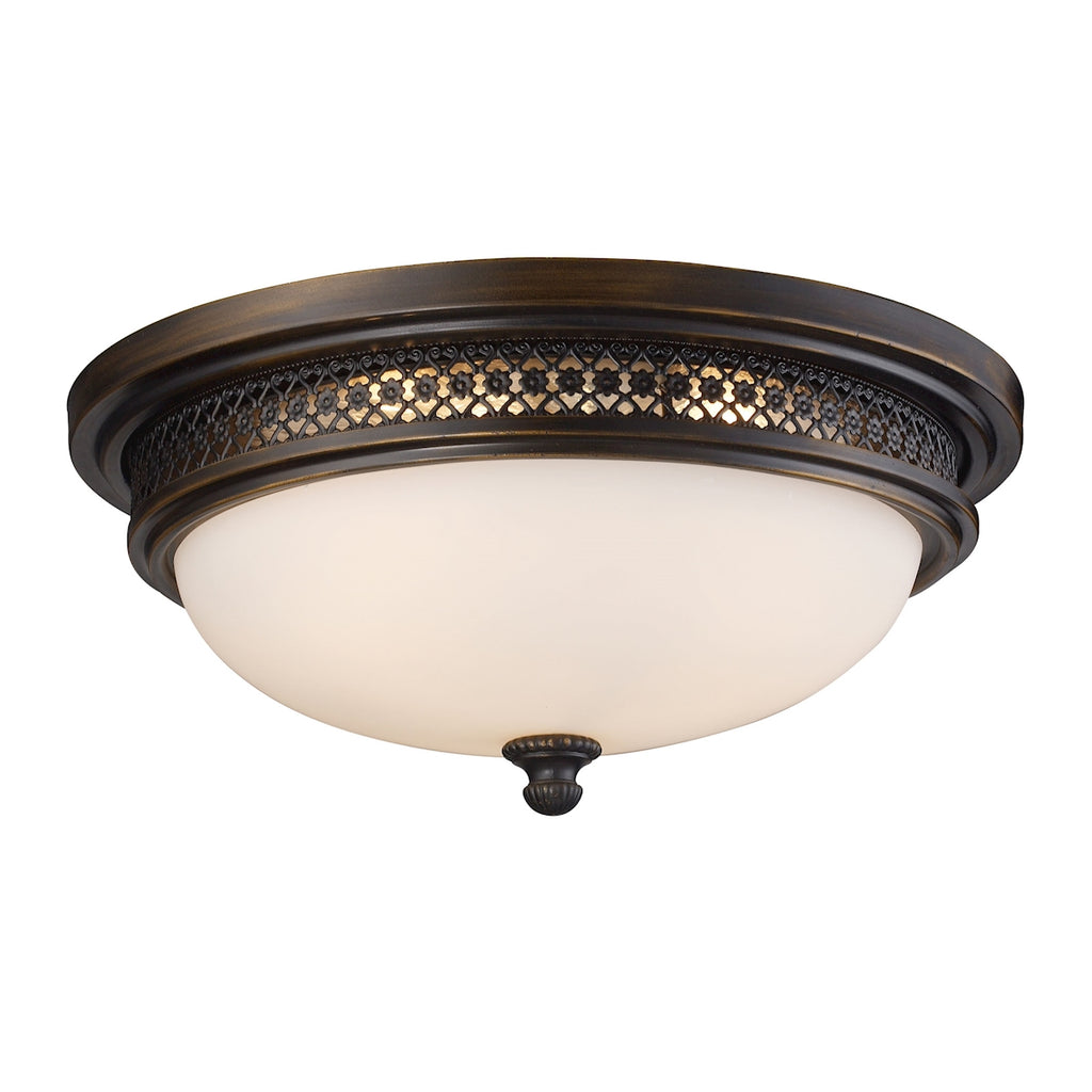 Flush Mount 3-Lights in Deep Rust