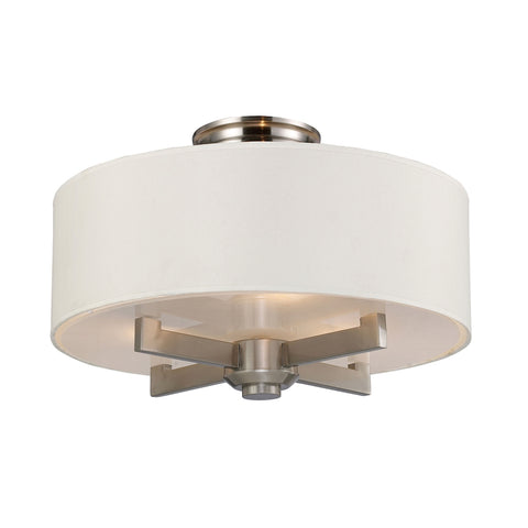 Seven Springs 3-Light Semi-Flush in Satin Nickel