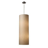 Fabric Cylinder 4-Light Pendant in Satin Nickel