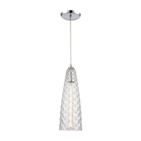 Glitzy 1-Light Mini Pendant in Polished Chrome with Clear Glass