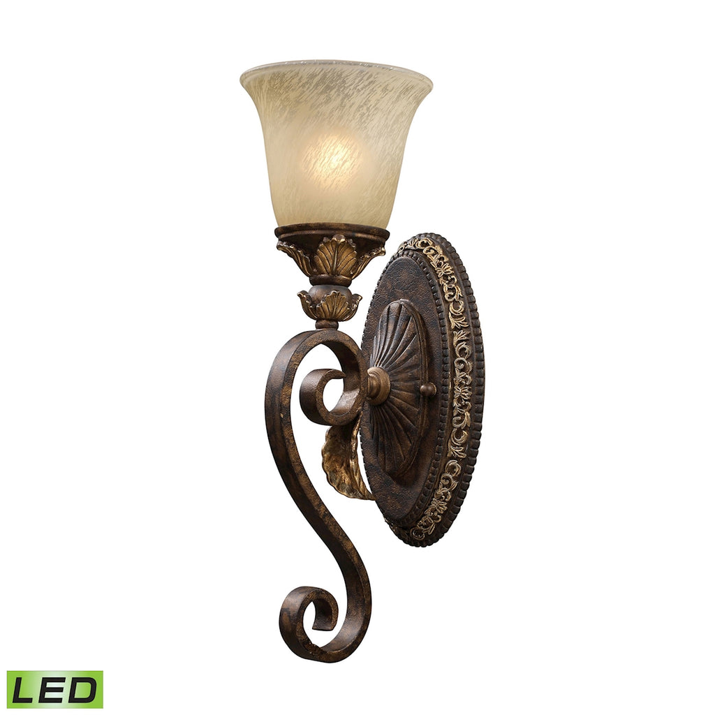 1 Light Wall Sconce in Burnt Bronze - LED Offering Up To 800 Lumens (60 Watt Equivalent) with Full R