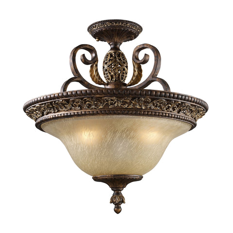 Regency 3-Light Semi-Flush in Burnt Bronze