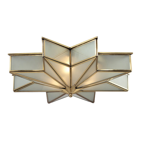 Decostar Collection 3 light flushmount in Brushed Brass