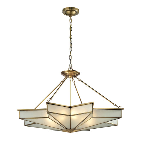 Decostar Collection 8 light pendant in Brushed Brass