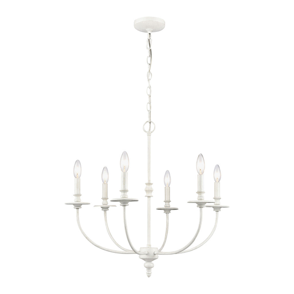 Hartford 25'' Wide 6-Light Chandelier - Farmhouse White