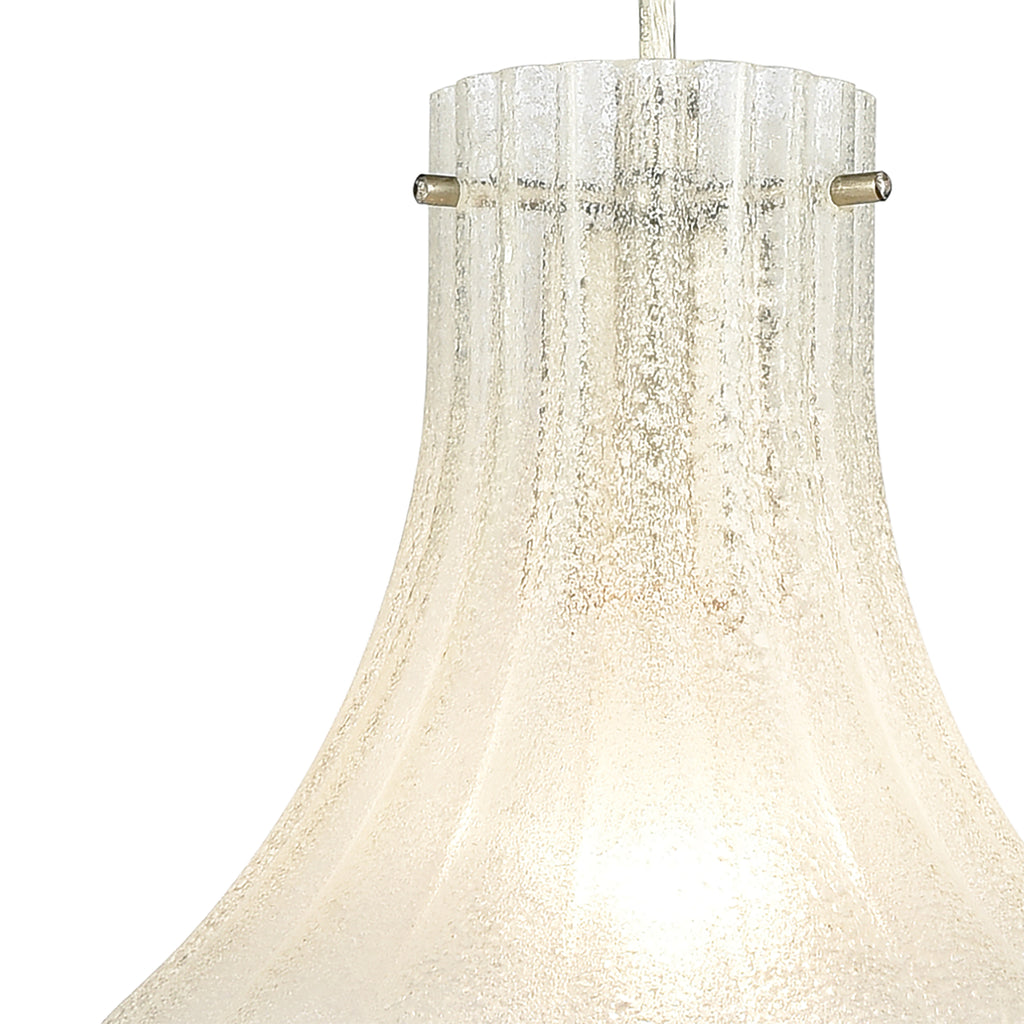 Coastal Scallop 8'' Wide 1-Light Mini Pendant - Satin Nickel