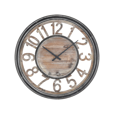 Strayhorn Clock in Salvaged Grey Oak and Black
