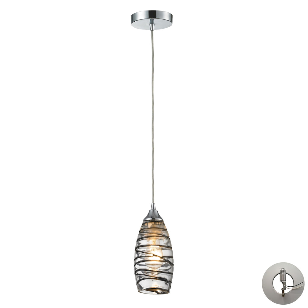 Twister 1 Light Pendant in Polished Chrome Includes An Adapter Kit To Allow for Easy Conversion of A