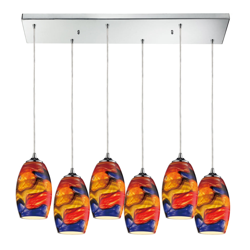 Surrealist 6- Light Pendant in Polished Chrome