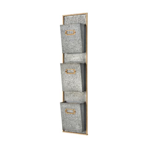 Whitepark Bay Wall Organizer in Pewter and Gold