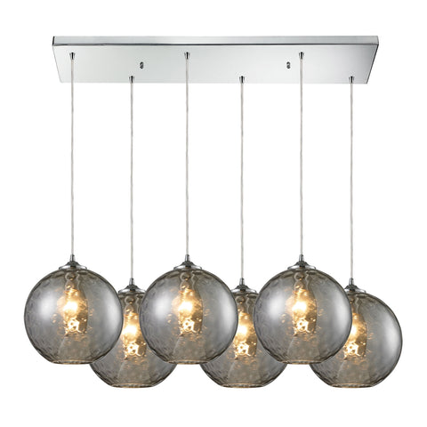 Watersphere 6- Light Pendant in Polished Chrome