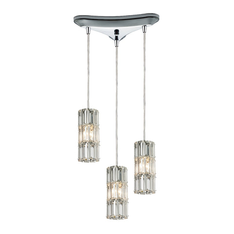 Cynthia Collection 3 light pendant in Polished Chrome