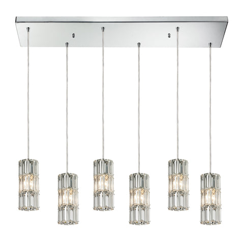 Cynthia Collection 6 light pendant in Polished Chrome