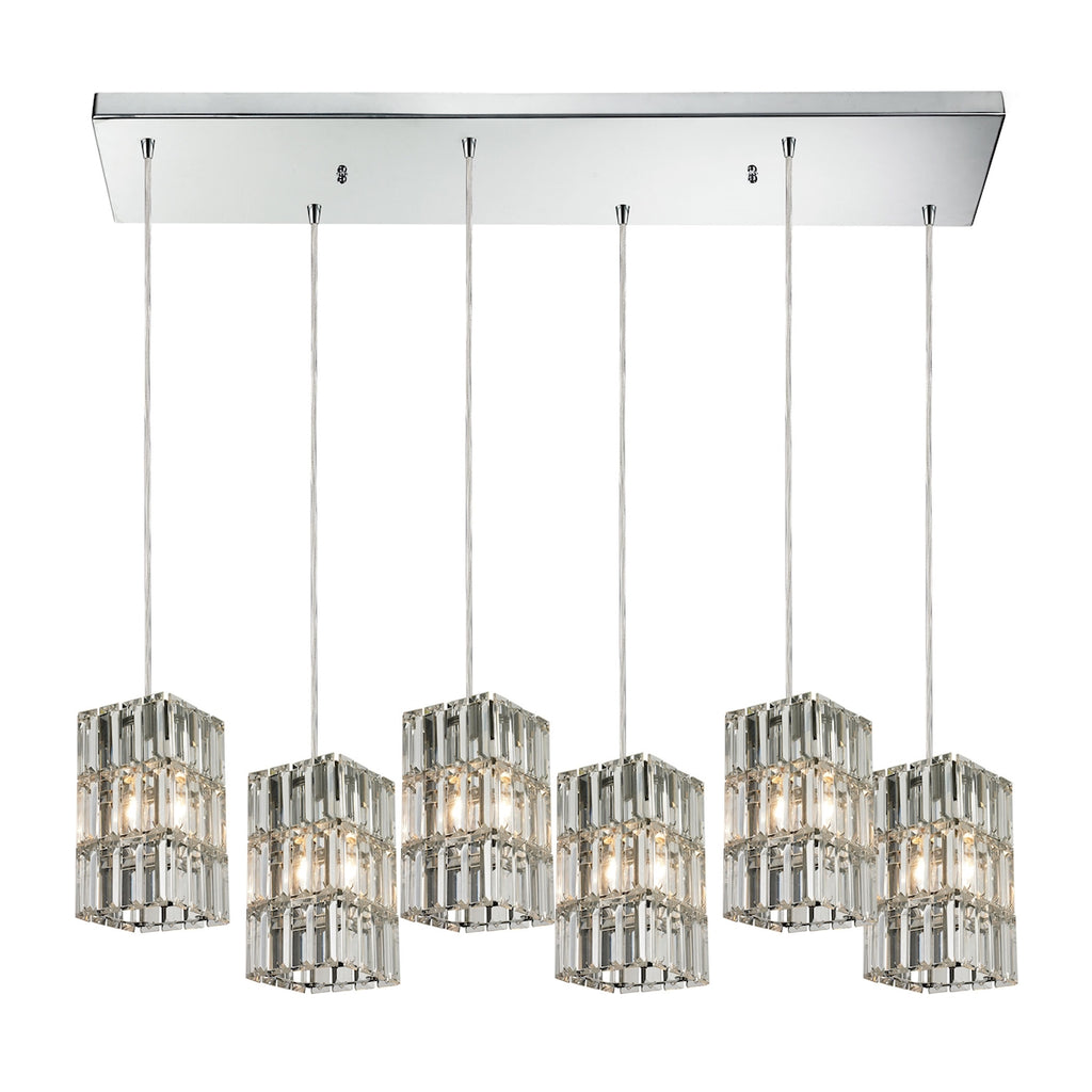 Cynthia Collection 6 light pendant in Polished Chrome