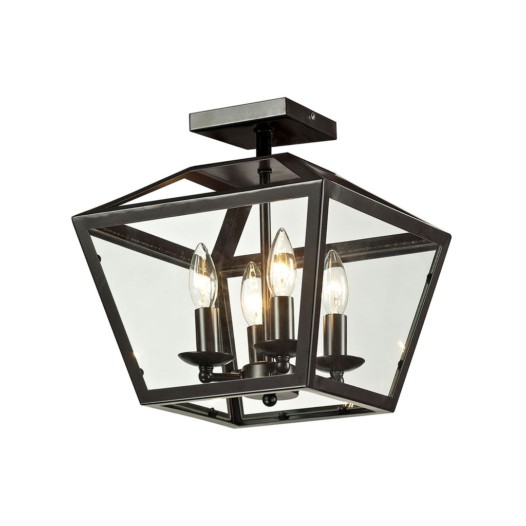 Alanna Collection 4-Light Semi Flush Mount in Oil Rubbed Bronze