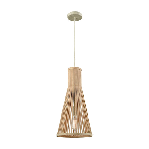 Pleasant Fields 1 Light Pendant with Russet Beige Hardware and Natural Wicker Shade