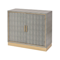 Sands Point 2-Door Cabinet in Grey and Gold