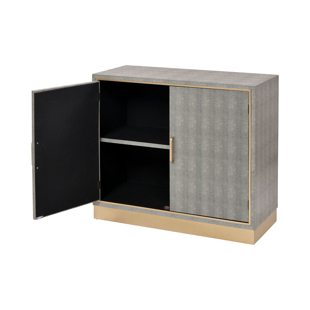 Sands Point 2-Door Cabinet in Grey and Gold