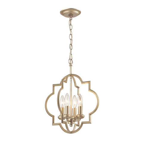 Chandette 4-Light Pendant in Aged Silver