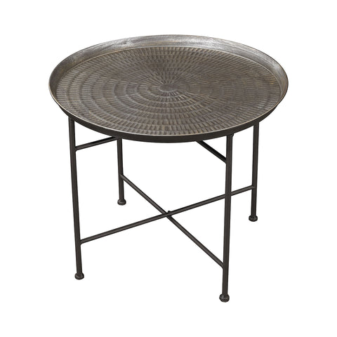 Ignition Accent Table in Embossed Pewter
