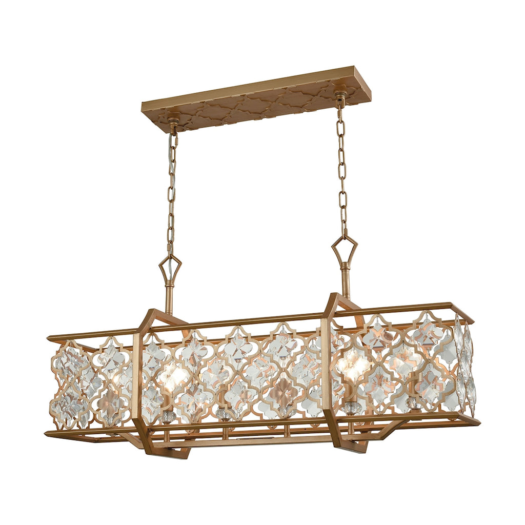 Armand 6 Light Chandelier in Matte Gold with Clear Crystal