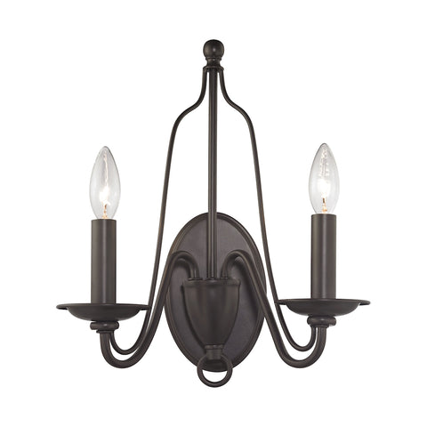 Monroe 2 Light Wall Sconce in Oil Rubbed Bronze