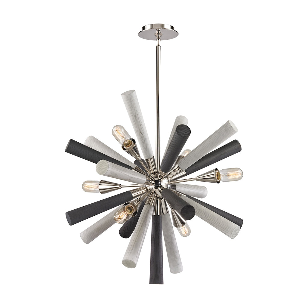 Solara 6 Light Chandelier in Polished Nickel