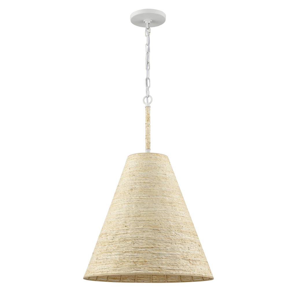 Abaca 17'' Wide 1-Light Pendant - Textured White