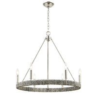 Abaca 27'' Wide 6-Light Chandelier - Polished Nickel