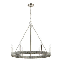 Abaca 27'' Wide 6-Light Chandelier - Polished Nickel