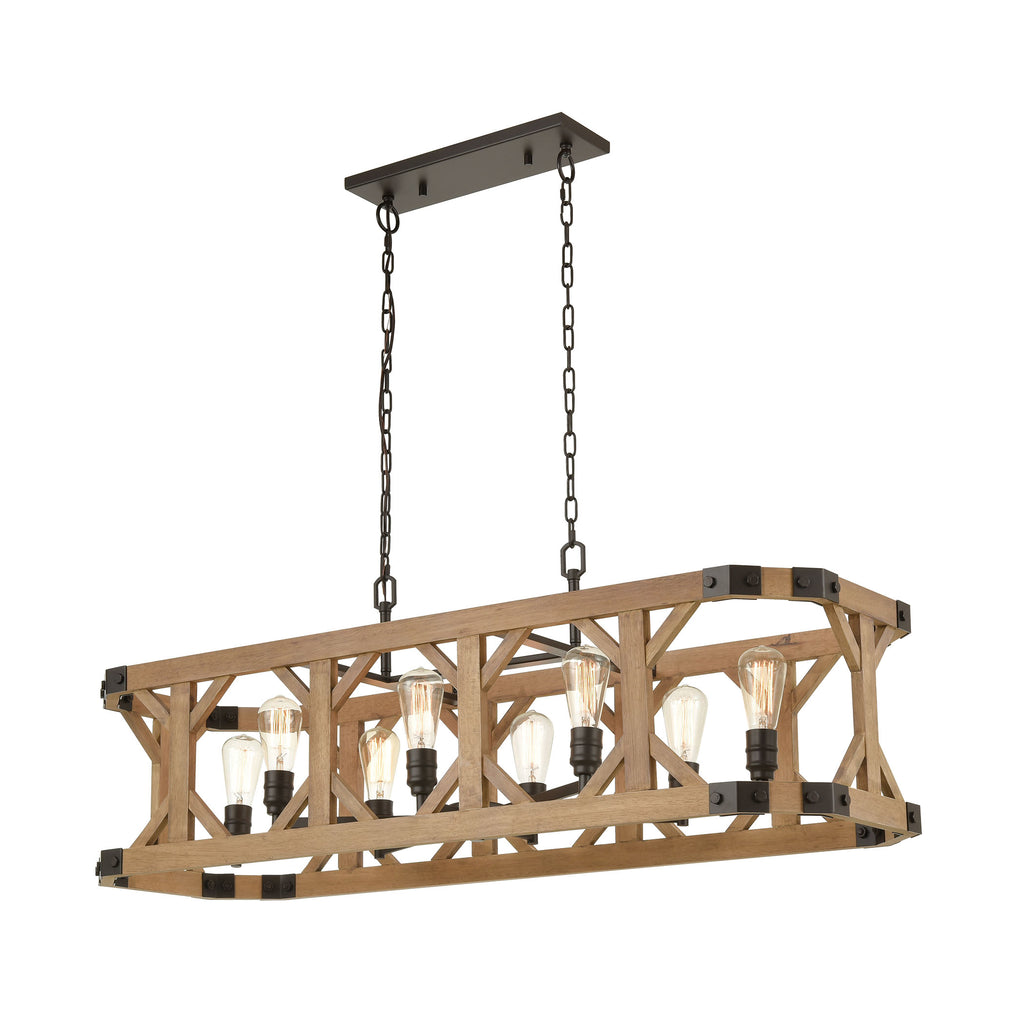 Structure 8-Light Island Light in Oil Rubbed Bronze and Natural Wood