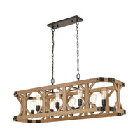 Structure 8-Light Island Light in Oil Rubbed Bronze and Natural Wood