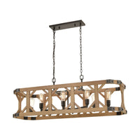 Structure 8-Light Island Light in Oil Rubbed Bronze and Natural Wood