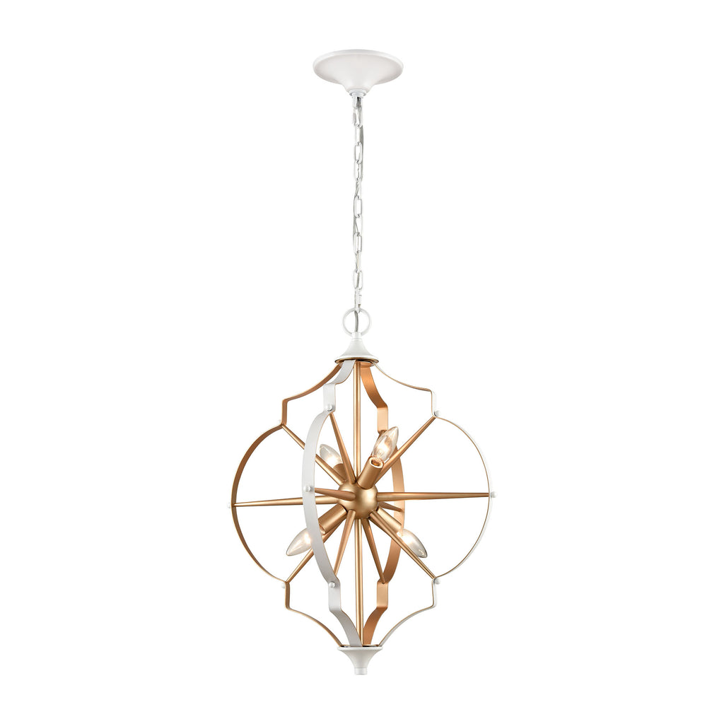 Laguna Beach 4-Light Chandelier in Gold and White