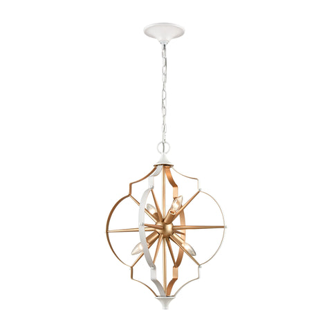 Laguna Beach 4-Light Chandelier in Gold and White