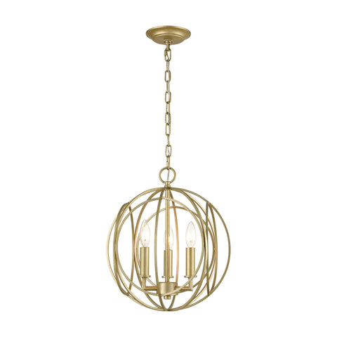 Loughton 3-Light Chandelier in Golden Silver