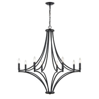 Spanish Villa 36'' Wide 8-Light Chandelier - Charcoal