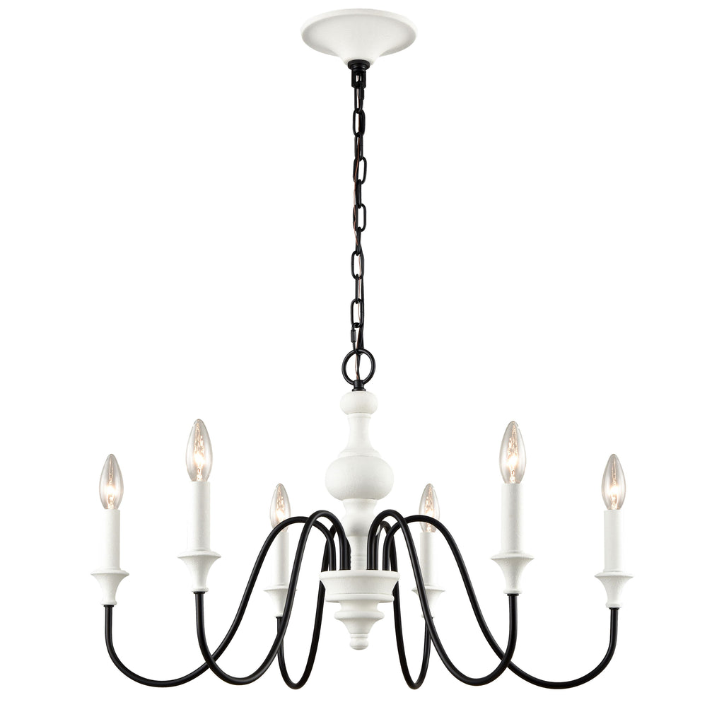 Val de Loire 28'' Wide 6-Light Chandelier - White