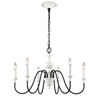 Val de Loire 28'' Wide 6-Light Chandelier - White