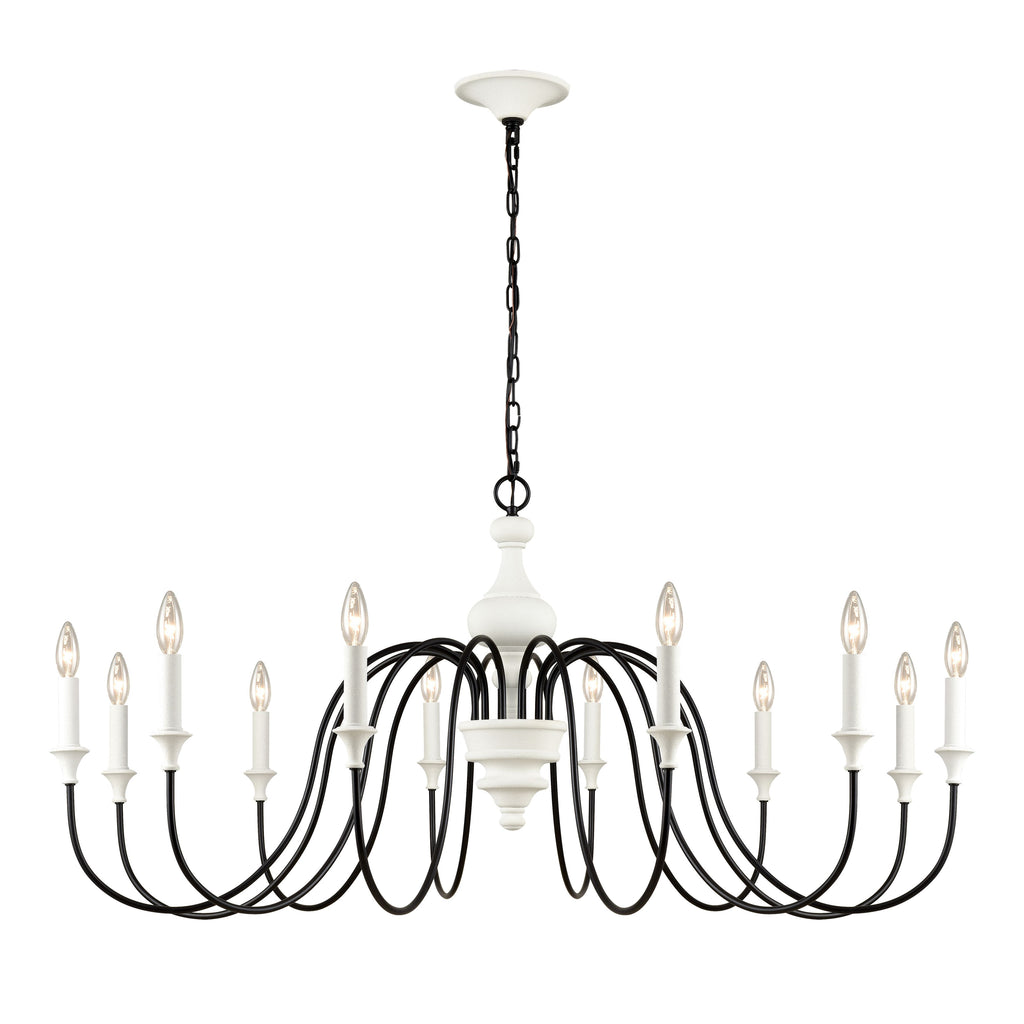 Val de Loire 48'' Wide 12-Light Chandelier - White