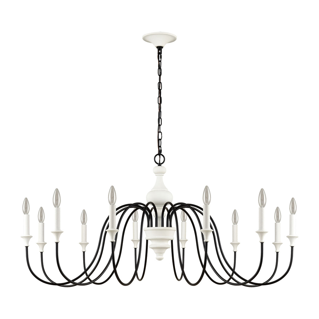 Val de Loire 48'' Wide 12-Light Chandelier - White