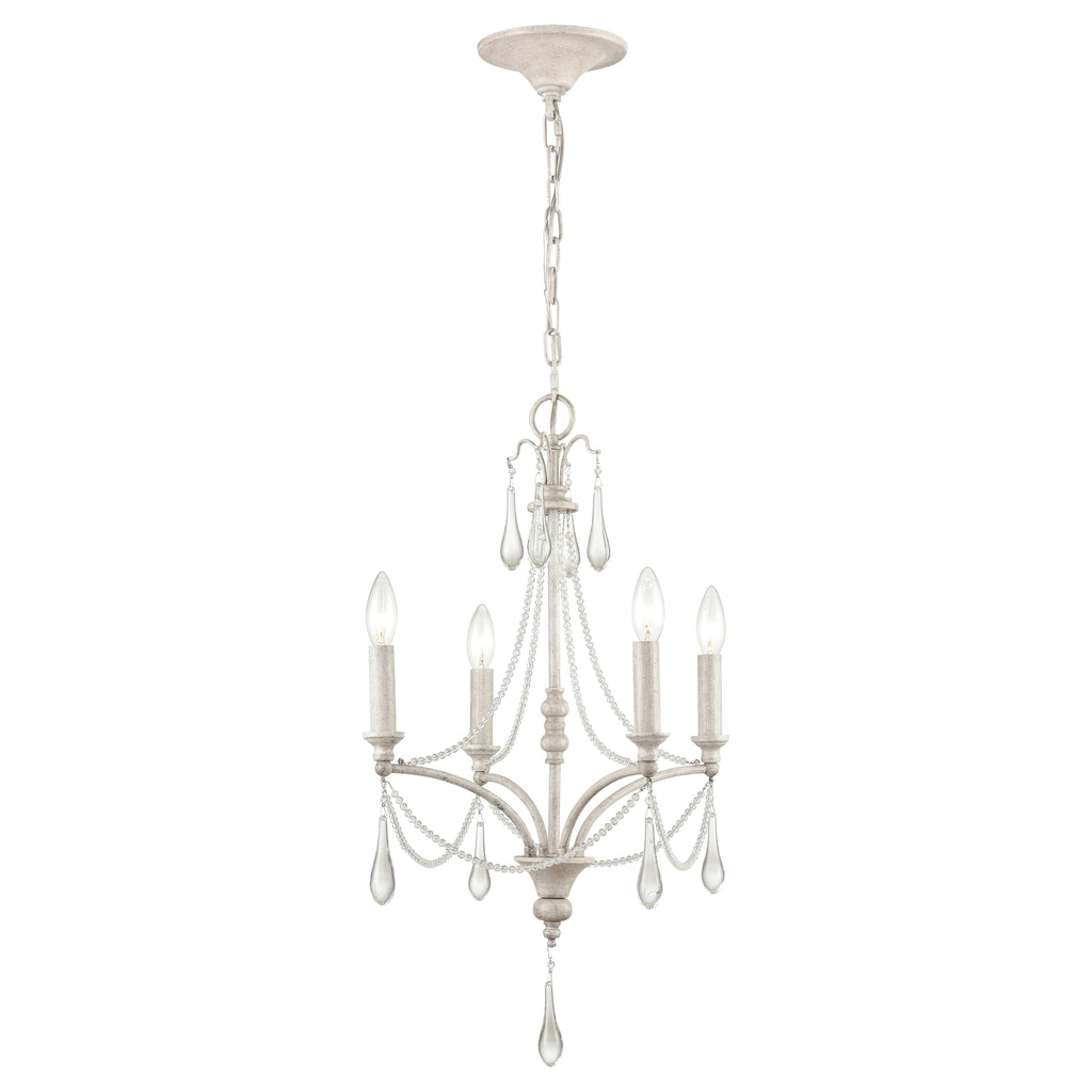 French Parlor 16'' Wide 4-Light Chandelier - Vintage White